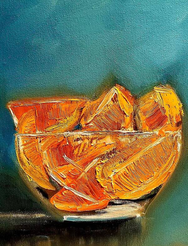 Oranges Art Print featuring the painting Orange A Delish by Lisa Kaiser