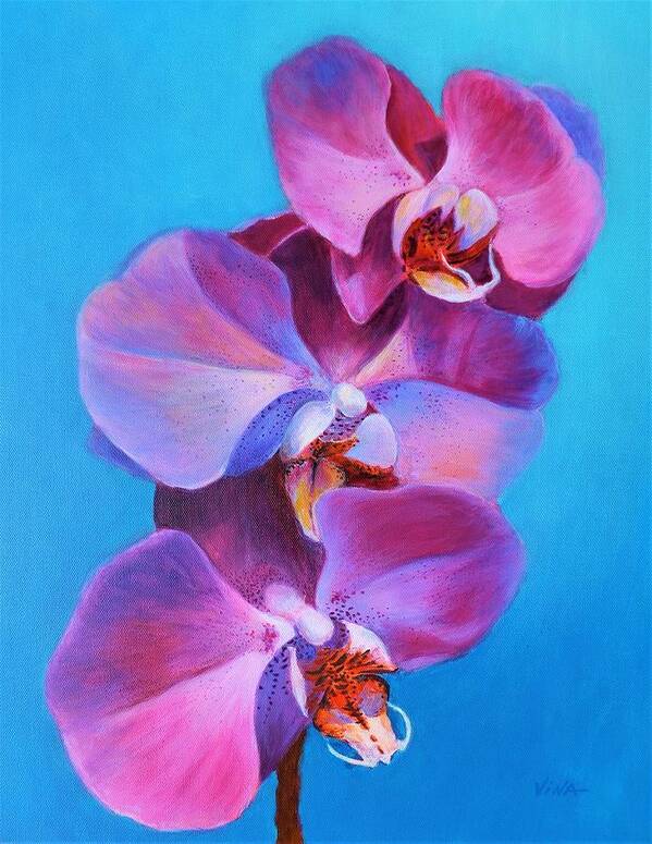 Orchids Art Print featuring the painting Orchid Love by Vina Yang