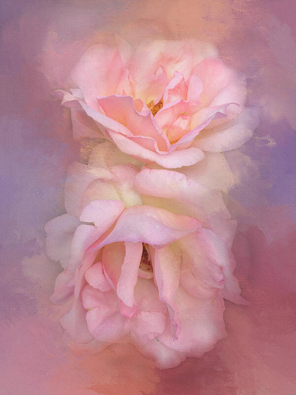 Floral Art Print featuring the photograph Painted Pink Rose Dream by Theresa Tahara