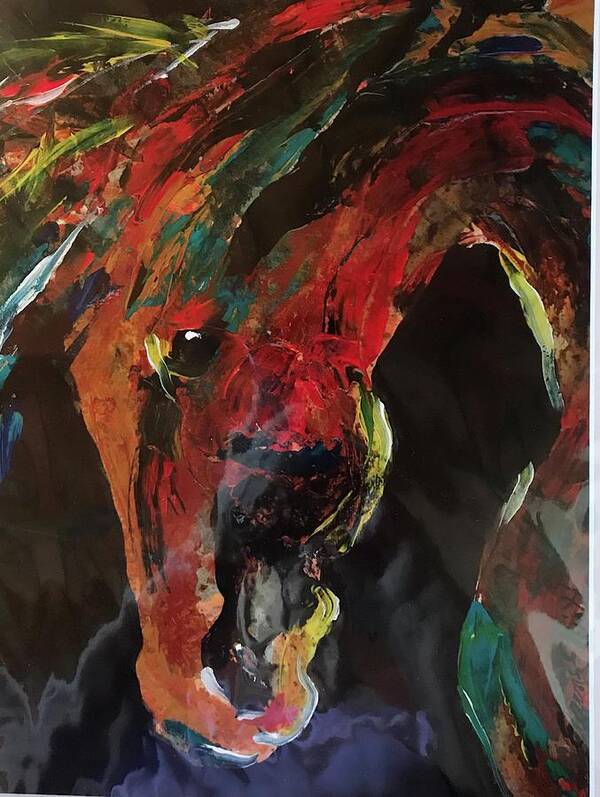 Horse Art Print featuring the painting Painted Pony by Elaine Elliott