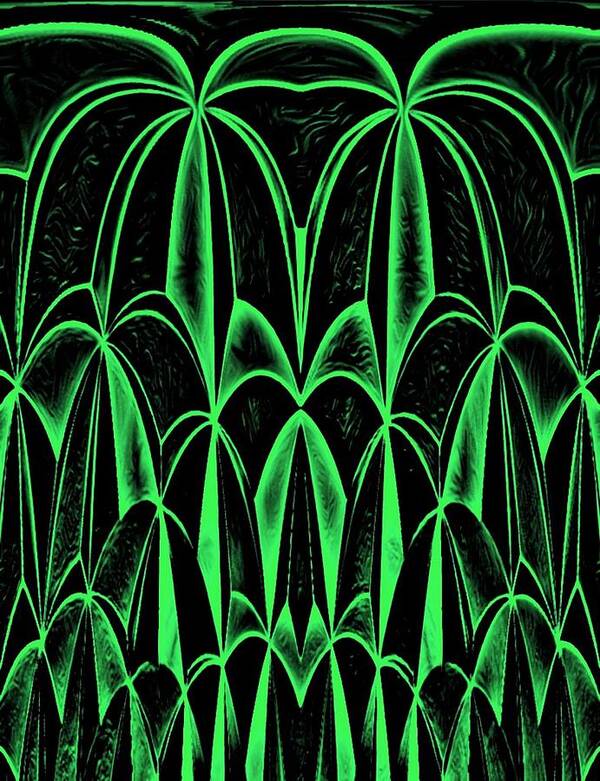 Digital Art Print featuring the digital art Palm Tree Green by Ronald Mills