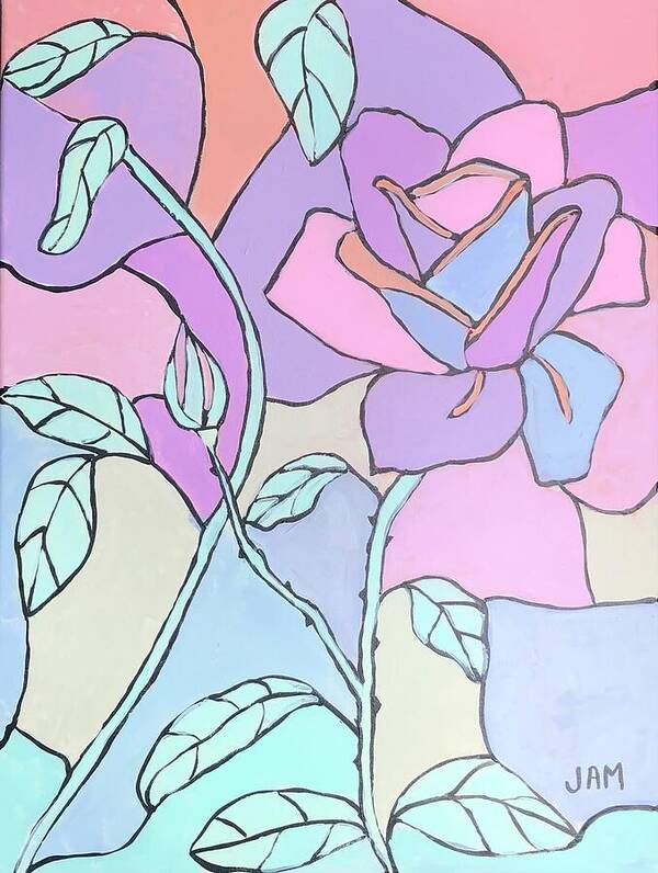  Art Print featuring the painting Pastel Roses by Jam Art