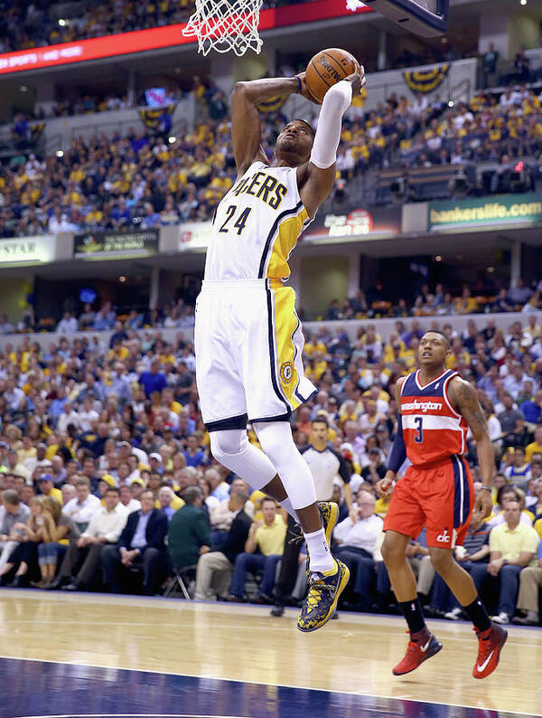 Playoffs Art Print featuring the photograph Paul George by Andy Lyons