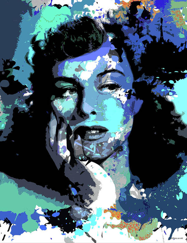 Paulette Art Print featuring the digital art Paulette Goddard psychedelic portrait by Movie World Posters
