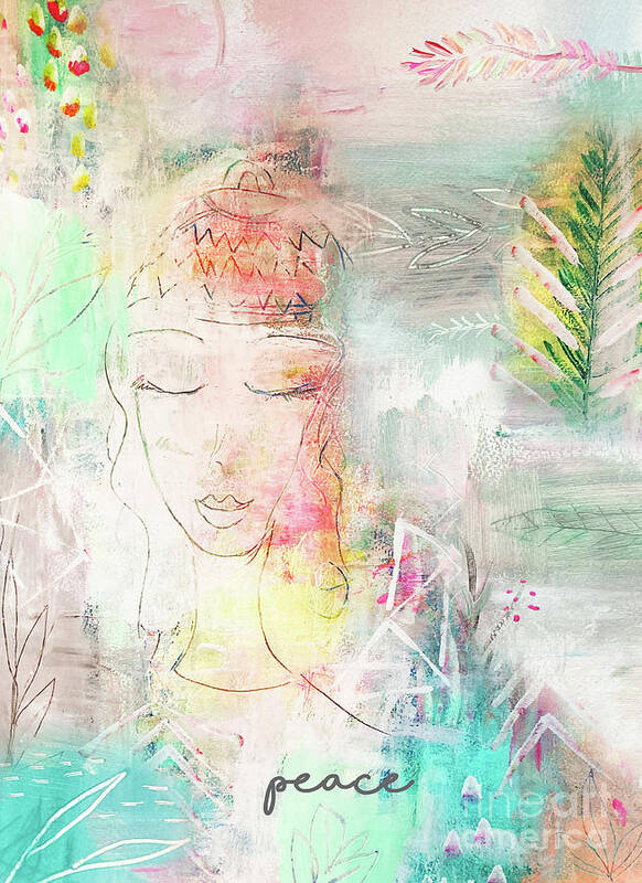 Peace Art Print featuring the mixed media Peace by Claudia Schoen