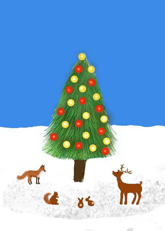 Christmas Tree Art Print featuring the digital art Peace on Earth by Elaine Hayward