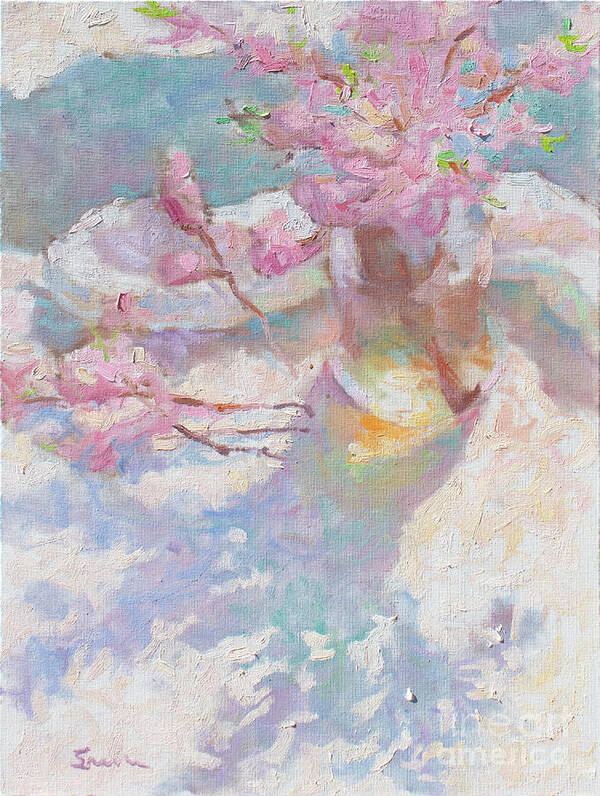 French Impressionism Art Print featuring the painting Peach Blossoms by Srishti Wilhelm