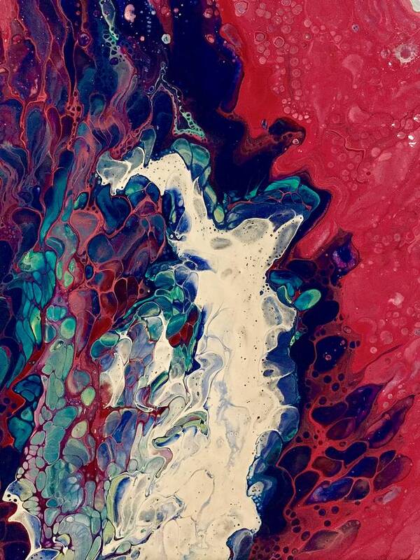 Acrylic Pour Art Print featuring the painting Pentecost by Danielle Rosaria