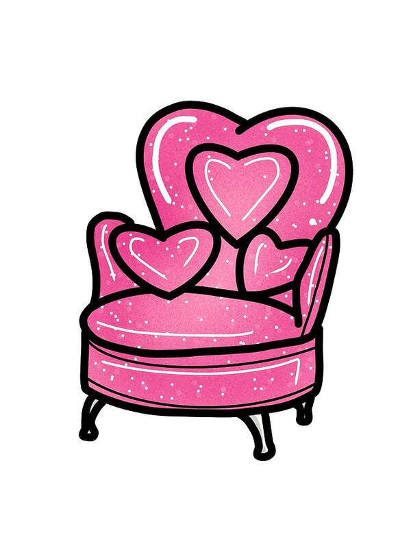 Pink Art Print featuring the digital art Pink chair by Marisela Mungia