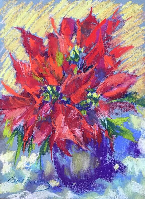 Poinsettia Art Print featuring the painting Poinsettia by Carol Berning