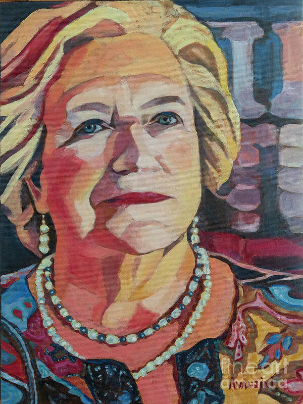 Portrait Of My Mother On Her 50th Wedding Aniversary Art Print featuring the painting Portrait of my Mother by Pablo Avanzini