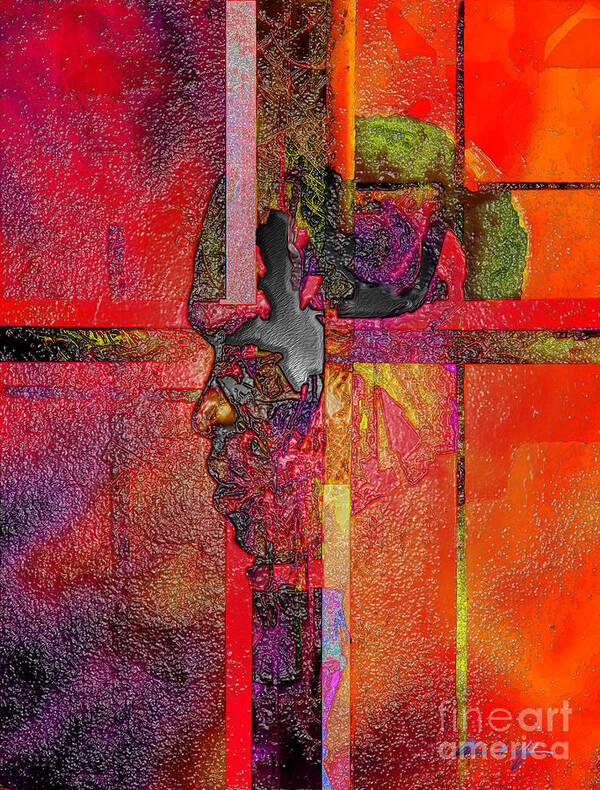 Portraits Of The Cross Art Print featuring the digital art Portraits of the Cross 4 by Aldane Wynter