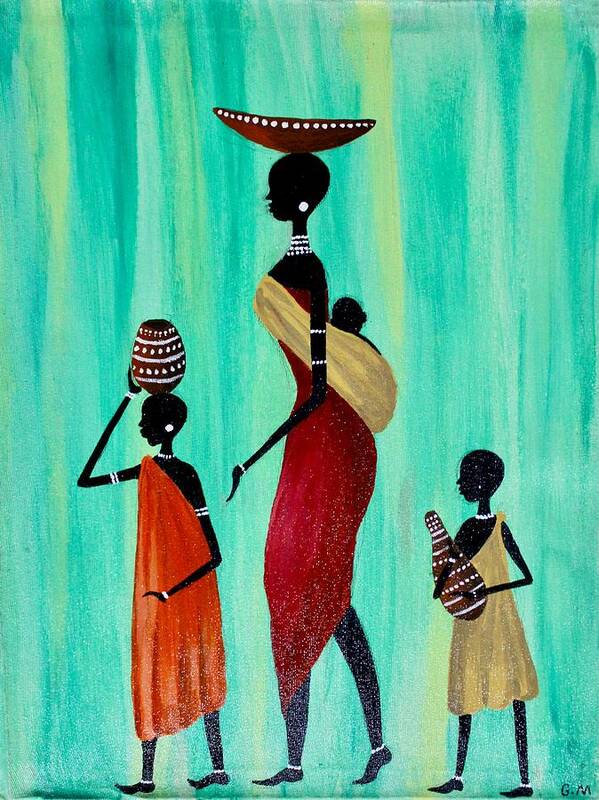 Africa Art Print featuring the painting R-5 by Ghada Malik