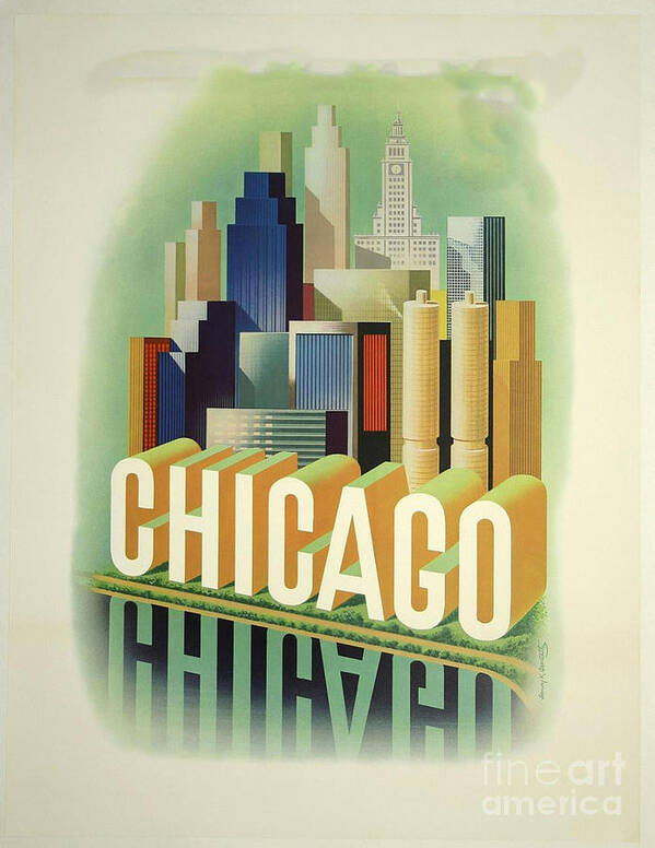 Retro Art Print featuring the photograph Retro Chicago Poster by Action