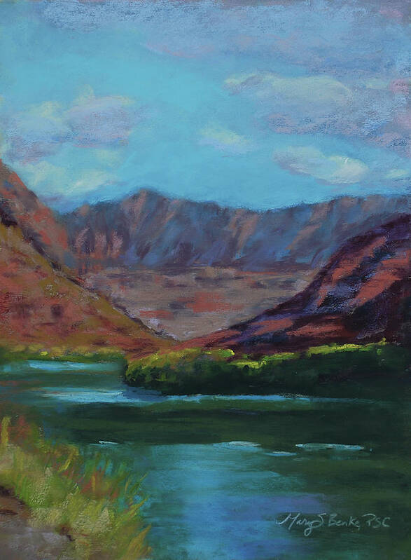 Colorado River Art Print featuring the painting River Bend by Mary Benke