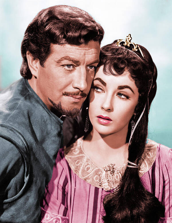 Robert Art Print featuring the photograph Robert Taylor and Elizabeth Taylor by Movie World Posters