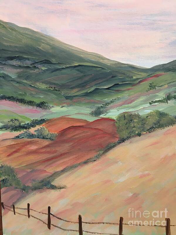 Nature Art Print featuring the painting Rolling Hills by Debora Sanders