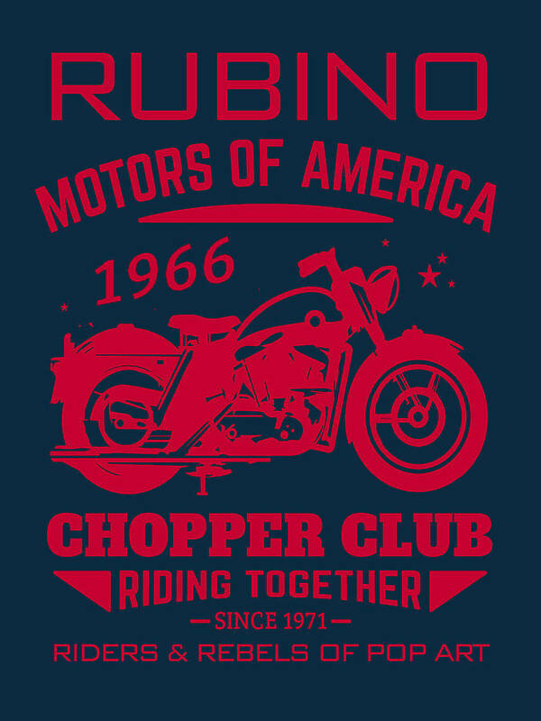T Shirt Art Print featuring the painting Rubino Brand Tees Tee T-Shirt T Shirt Biker Club by Tony Rubino