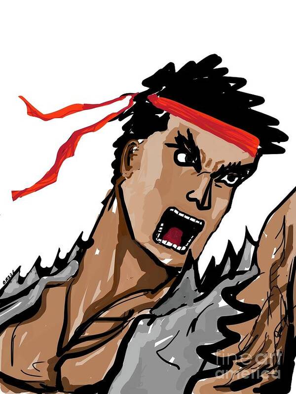  Art Print featuring the painting Ryu by Oriel Ceballos