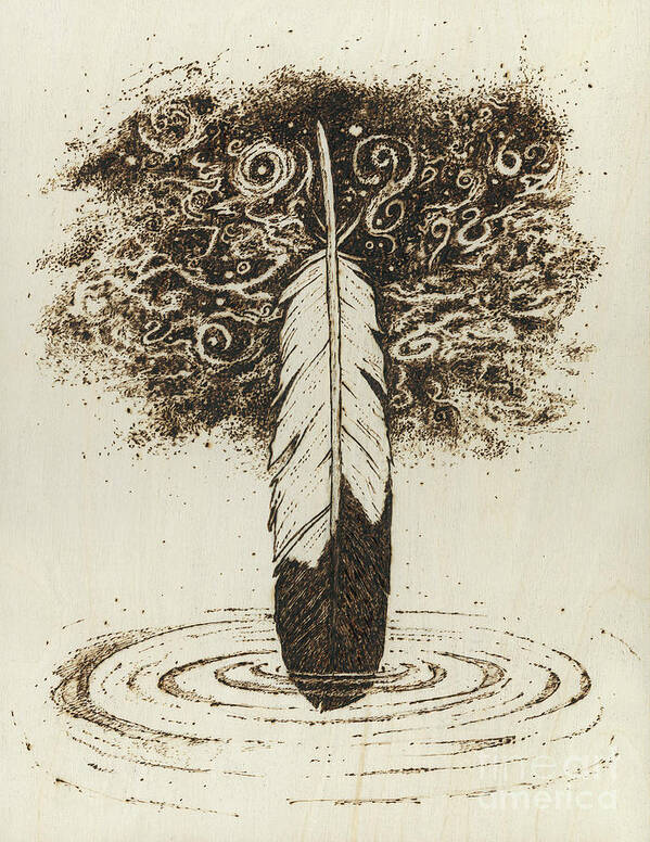 Woodburning Art Print featuring the pyrography Sacred Creation by Brandy Woods