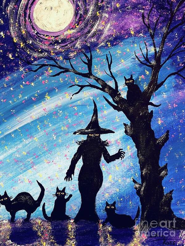 Halloween Art Print featuring the painting Scary Halloween Shadows by Jeffrey Koss