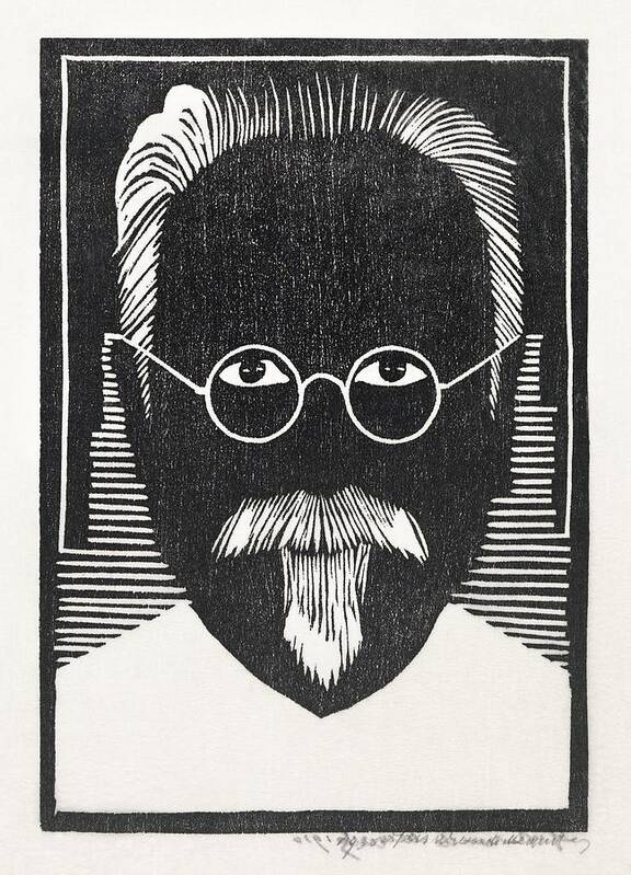 1800s Art Print featuring the painting Self-portrait with glasses and goatee Zelfportret met bril en sik 1930 print in high resolution by S by Les Classics