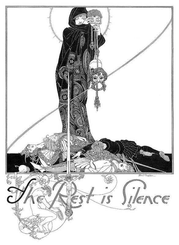 Shakespeare Drama Art Print featuring the drawing Shakespeare Hamlet illustrations by John Austen - The Rest Is Silence by John Archibald Austen