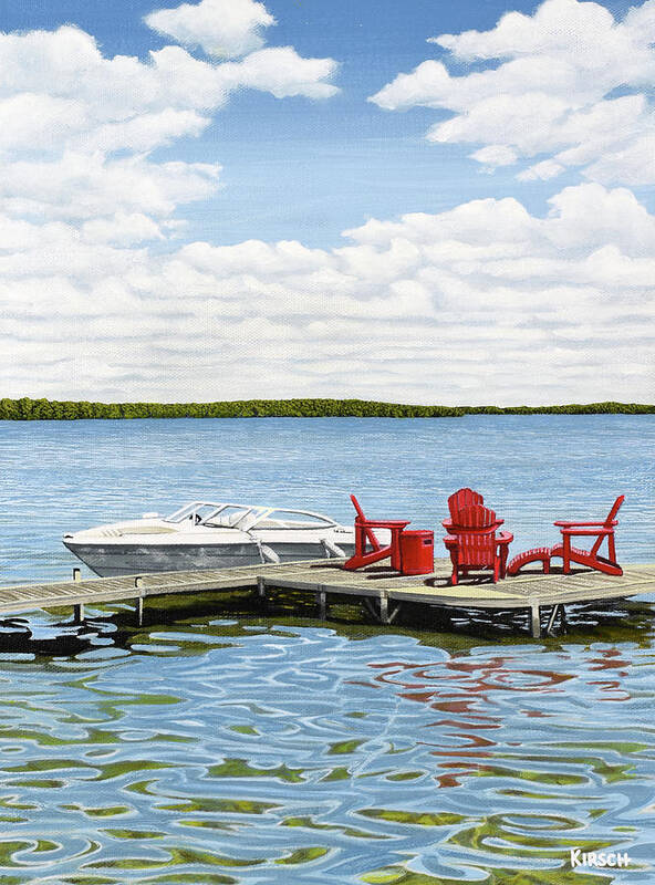 Lake Art Print featuring the painting Slice of Heaven by Kenneth M Kirsch