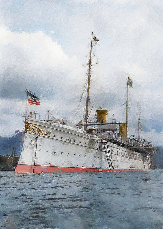 Steam Ship Art Print featuring the digital art SMY Hohenzollern II by Geir Rosset