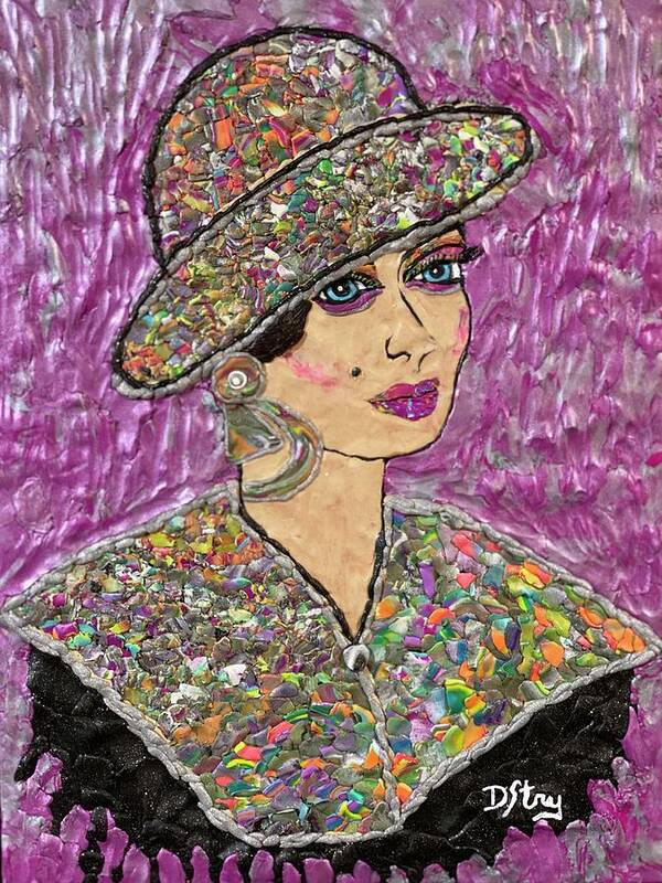 Polymer Clay Art Print featuring the mixed media Sophisticated Lady by Deborah Stanley