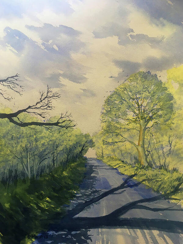 Watercolour Art Print featuring the painting Spring Shadows on Woldgate by Glenn Marshall