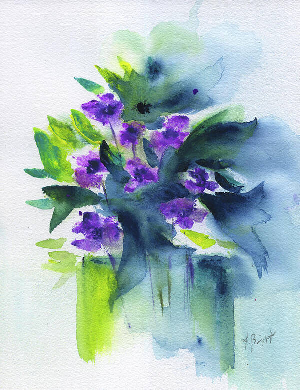 Spring Violets Art Print featuring the painting Spring Violets by Frank Bright