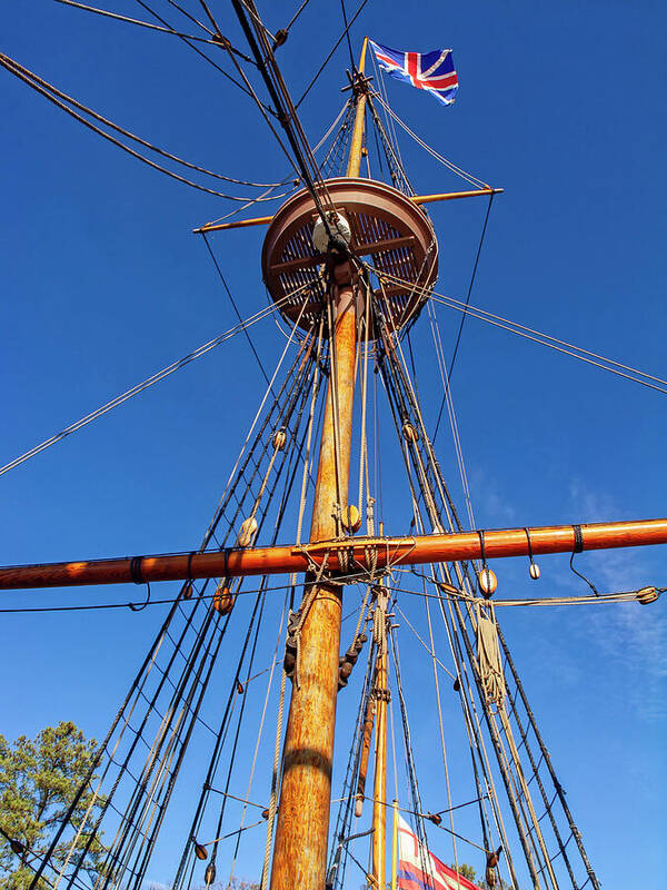  Art Print featuring the photograph Square Rigged Mast by Sally Weigand