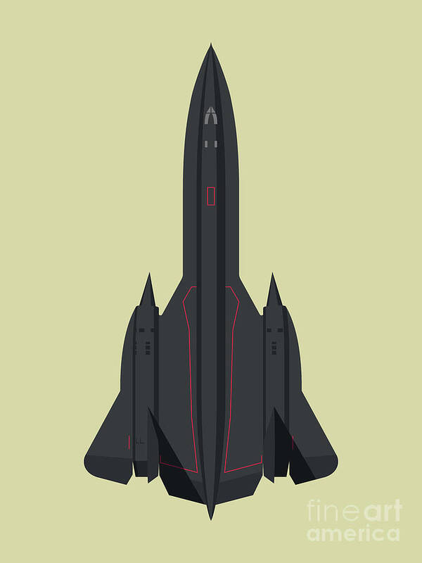 Aircraft Art Print featuring the digital art SR-71 Blackbird Jet Aircraft - Eggshell by Organic Synthesis