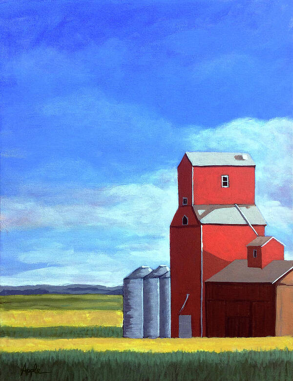 Barn Art Print featuring the painting Standing Tall by Linda Apple