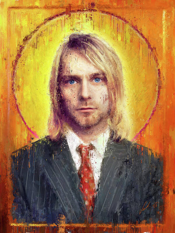 Star Icons Art Print featuring the painting Star Icons Kurt Cobain by Vart by Vart