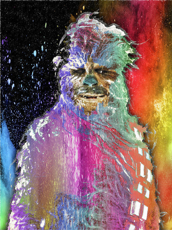 Yoda Art Print featuring the painting Star Wars Pop Chewbacca by Tony Rubino