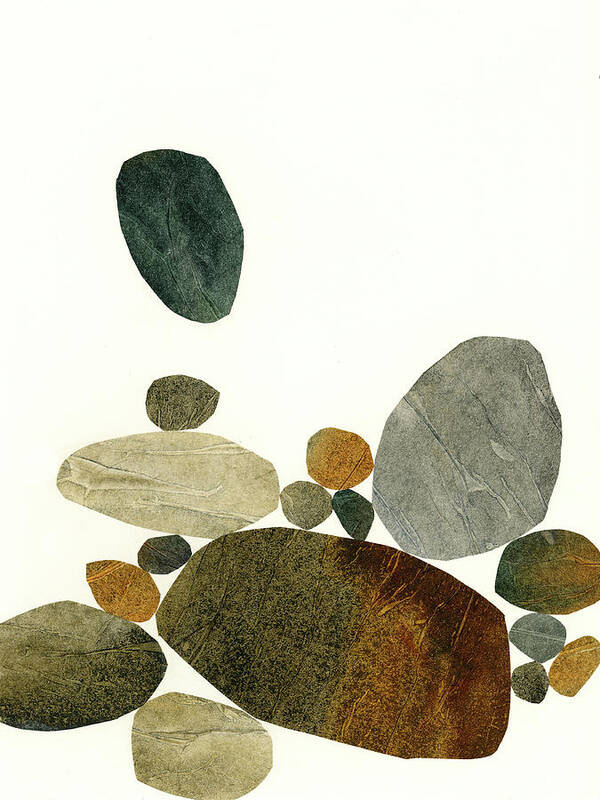 Abstract Art Art Print featuring the mixed media Stone Stack #9 by Jane Davies