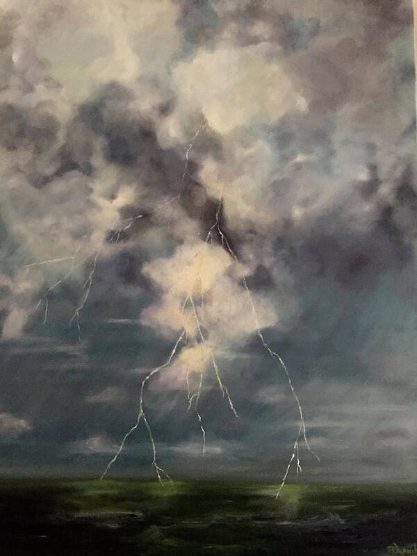 Storm Art Print featuring the painting Storms Coming by Barbara Landry