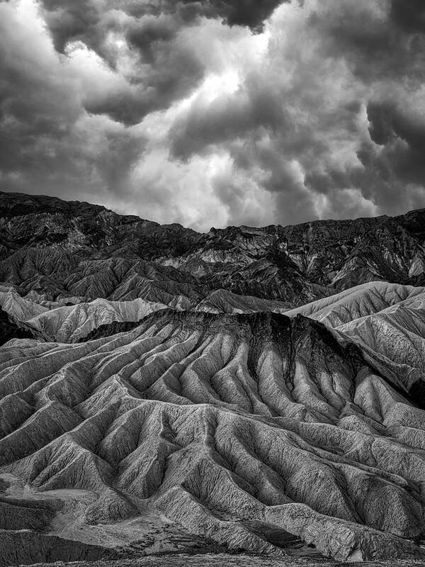 Landscape Art Print featuring the photograph Stormy Zabriskie Point by Romeo Victor
