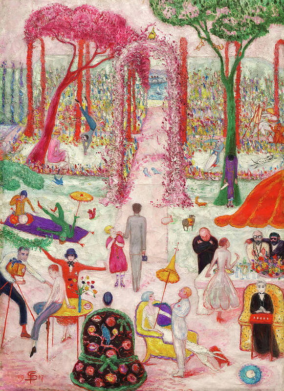 Florine Stettheimer Art Print featuring the painting Sunday Afternoon in the Country by Florine Stettheimer