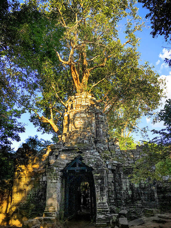 Ta Som Art Print featuring the photograph Ta Som Entry Gate with Face_Angkor by Christine Ley