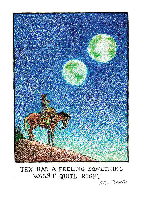 Captionless Art Print featuring the drawing Tex Had A Feeling by Glen Baxter