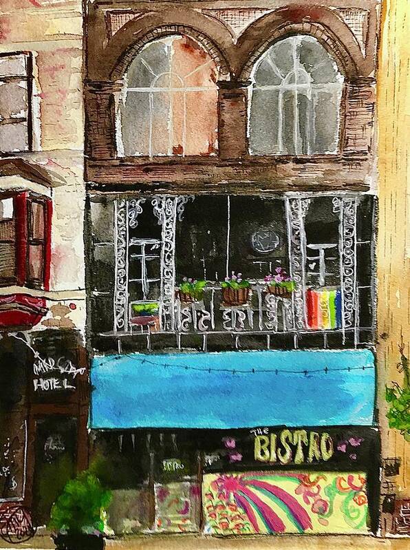 Local Art Art Print featuring the painting The Bistro by Eileen Backman