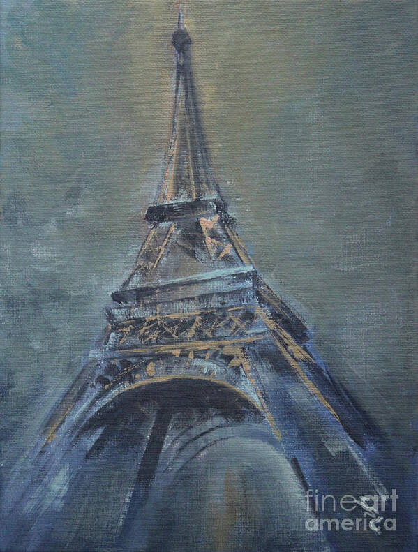 Eiffel Tower Art Print featuring the painting The Iron Lady by Jane See