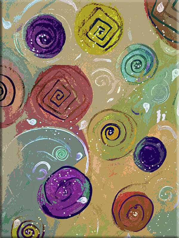 Yellow Art Print featuring the painting The Yellow Spiral Abstract by Lisa Kaiser