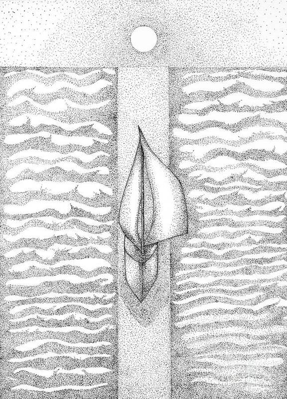 Boat Art Print featuring the drawing True Sail by Lisa Senette