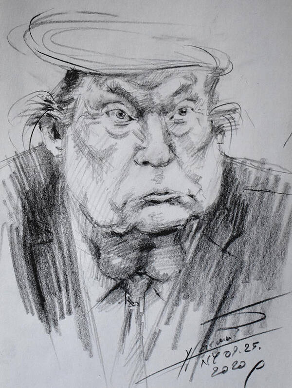 Trump Art Print featuring the painting Trumpty Dumpty by Ylli Haruni