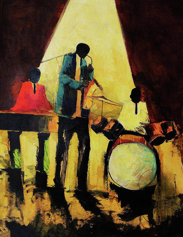 Nni Art Print featuring the painting Under The light by Ndabuko Ntuli