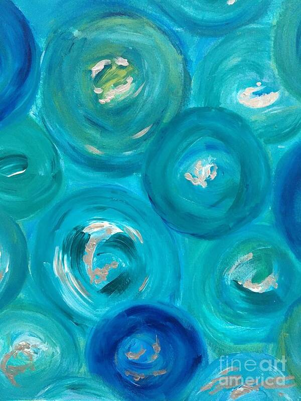 Bubbles Art Print featuring the painting Under Water by Debora Sanders